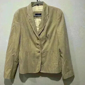 Piazza Sempione Tan double stitched pure wool blazer size large made in Italy